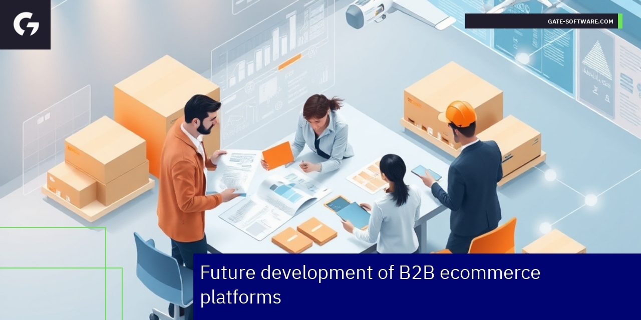 Future of B2B Ecommerce Platforms Illustration of B2B ecommerce digital transformation