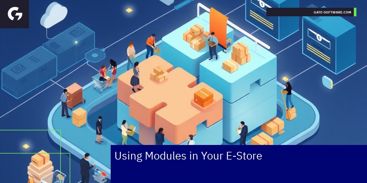 Building Efficient Magento Stores with Modules Illustration of Magento e-store modules and automation