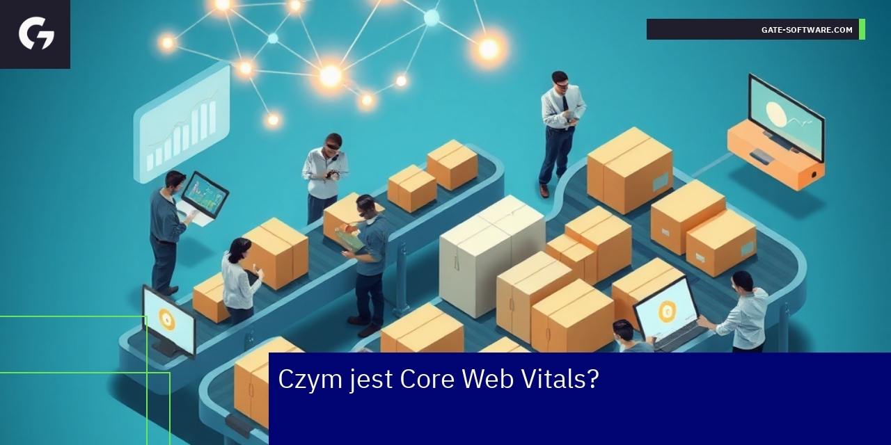 Kluczowe aspekty Core Web Vitals w eCommerce Wykresy i ikony dotyczące szybkości i stabilności stron