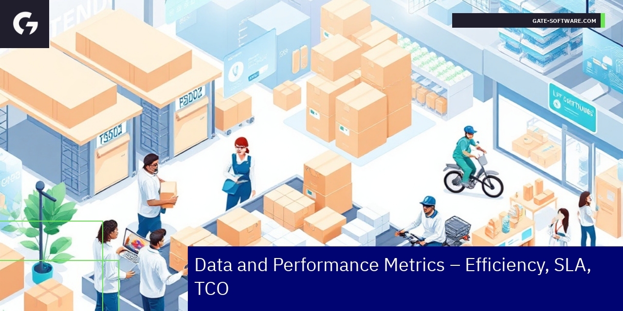 Graphs showing uptime, delivery rates, and cost savings