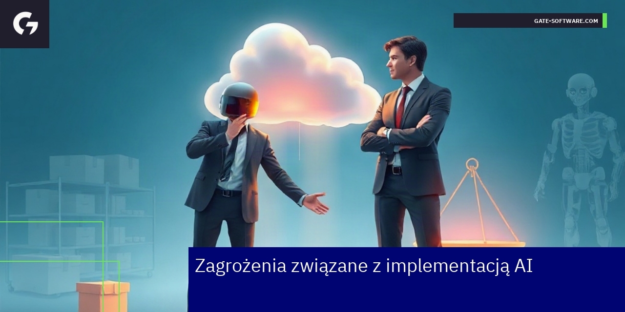 Symboliczne ikony AI, bezpieczeństwo i praca