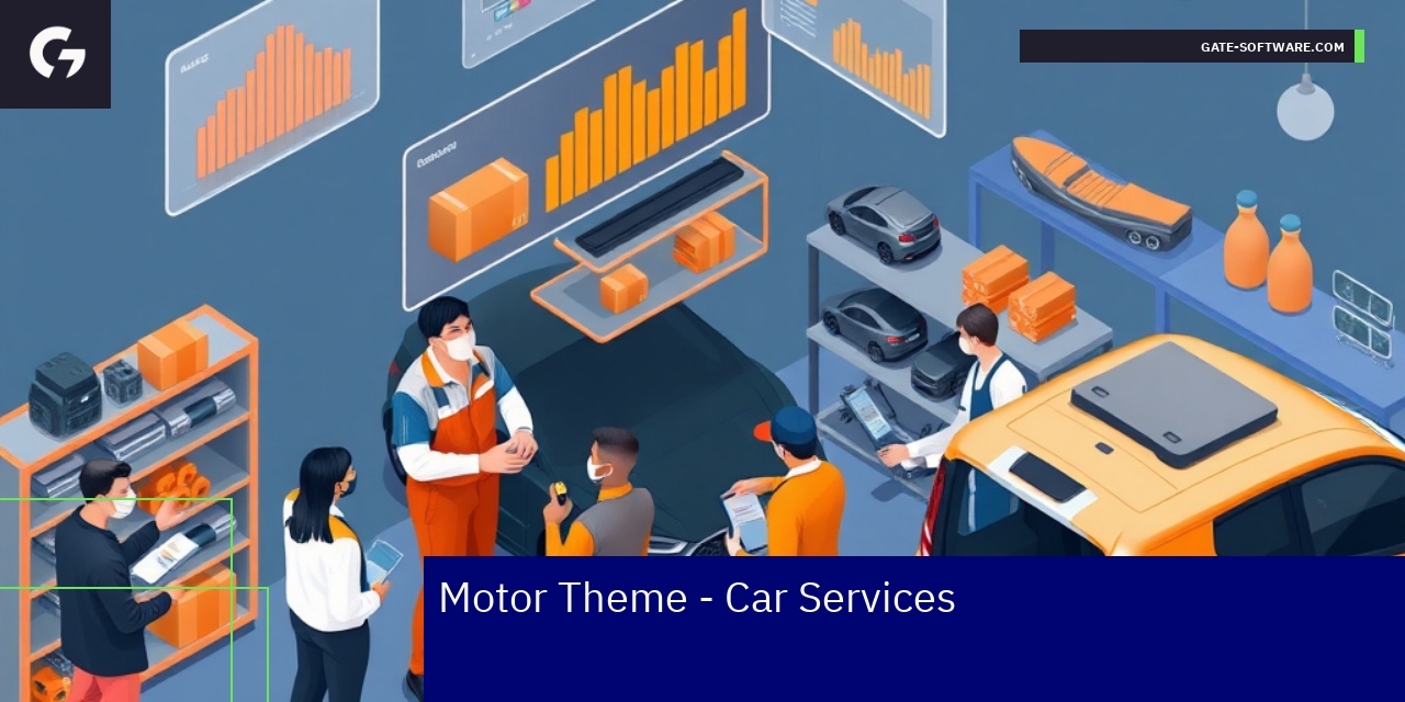 Motor Theme Car Services User Experience Illustration of car services digital interface
