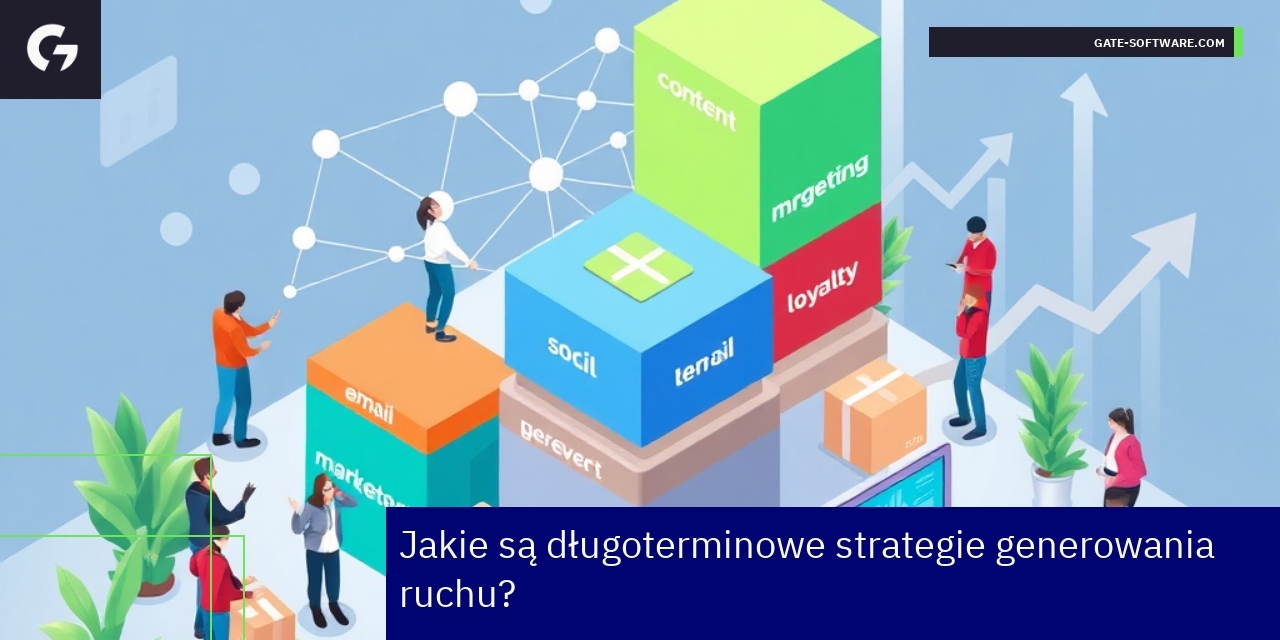 Długoterminowe strategie generowania ruchu online Schemat strategii marketingu cyfrowego i zaangażowania użytkowników