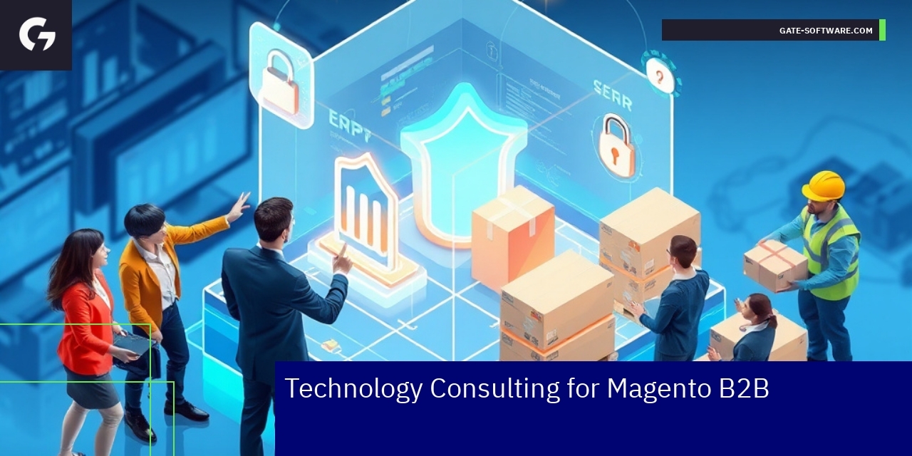 Magento B2B platform with ERP integration visuals