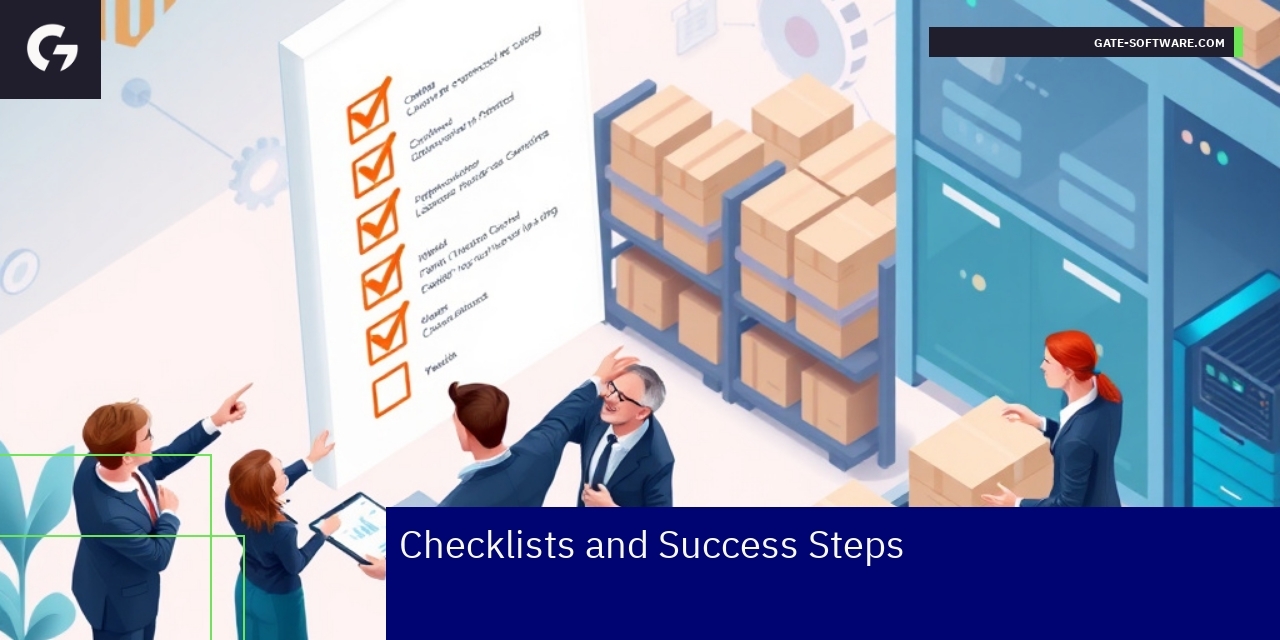 Magento B2B Integration Checklists and Success Steps Checklist with B2B Magento integration icons and steps