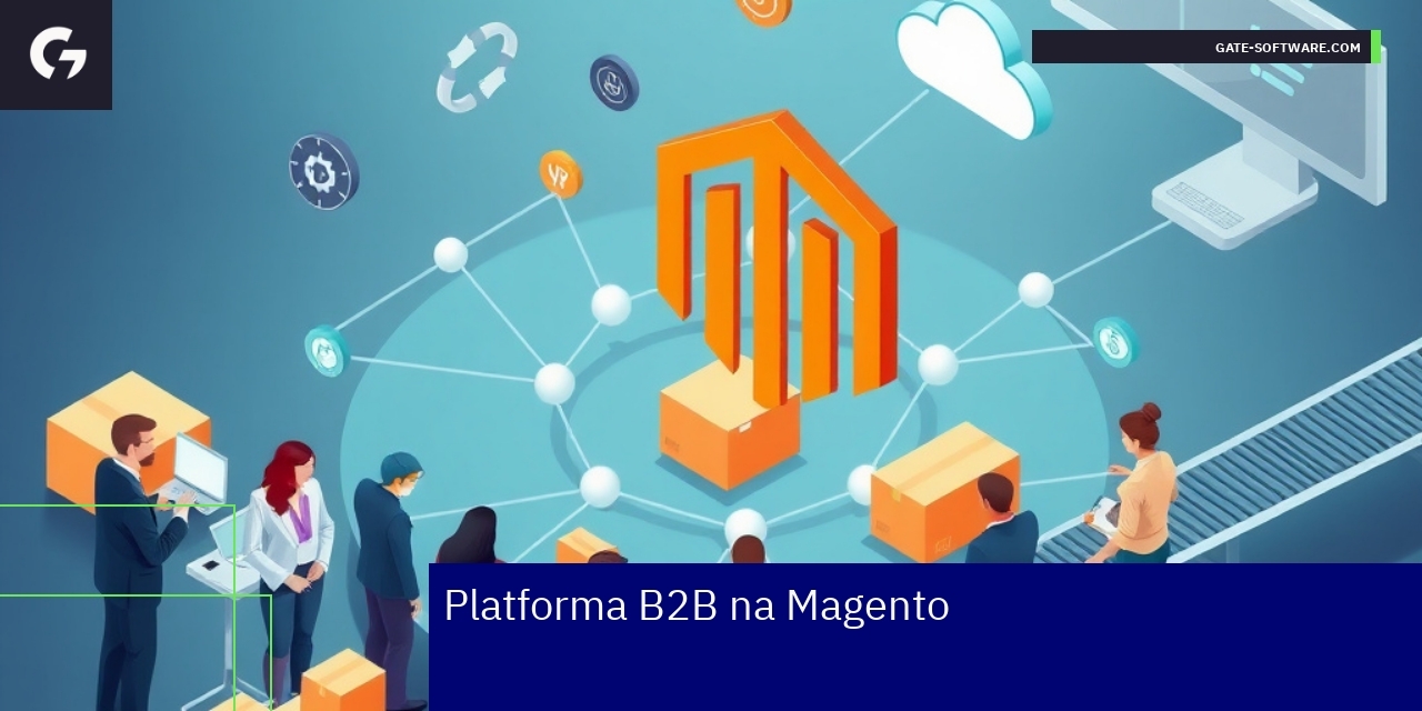 Schemat funkcji i korzyści platformy B2B Magento