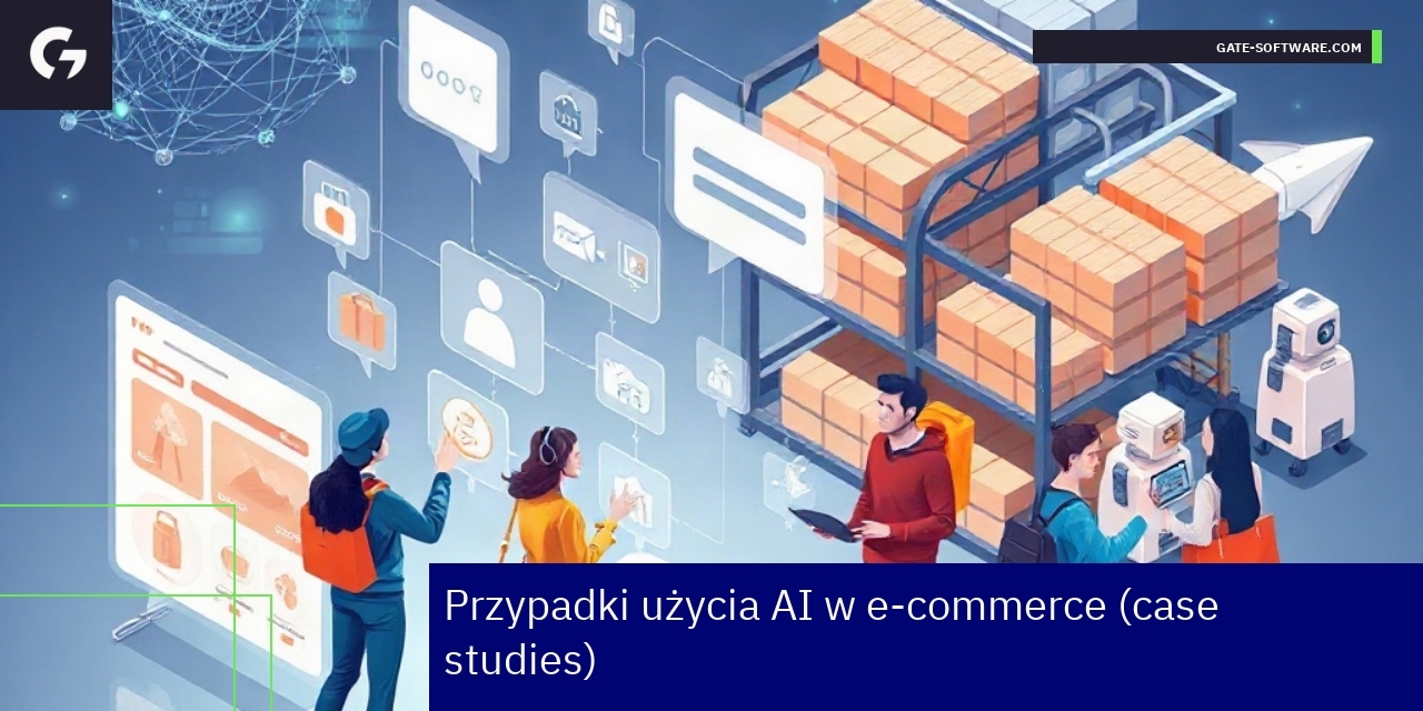Zastosowania sztucznej inteligencji w e-commerce Grafika ilustrująca AI w różnych obszarach e-commerce