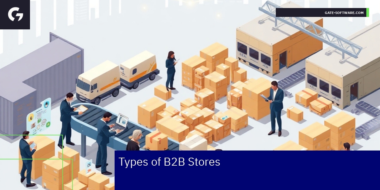 Key Aspects of B2B Ecommerce Platforms Illustration of B2B ecommerce platform features