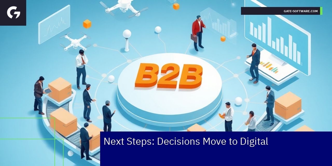 Digital Transformation in B2B Decision Making Business professionals using digital platforms