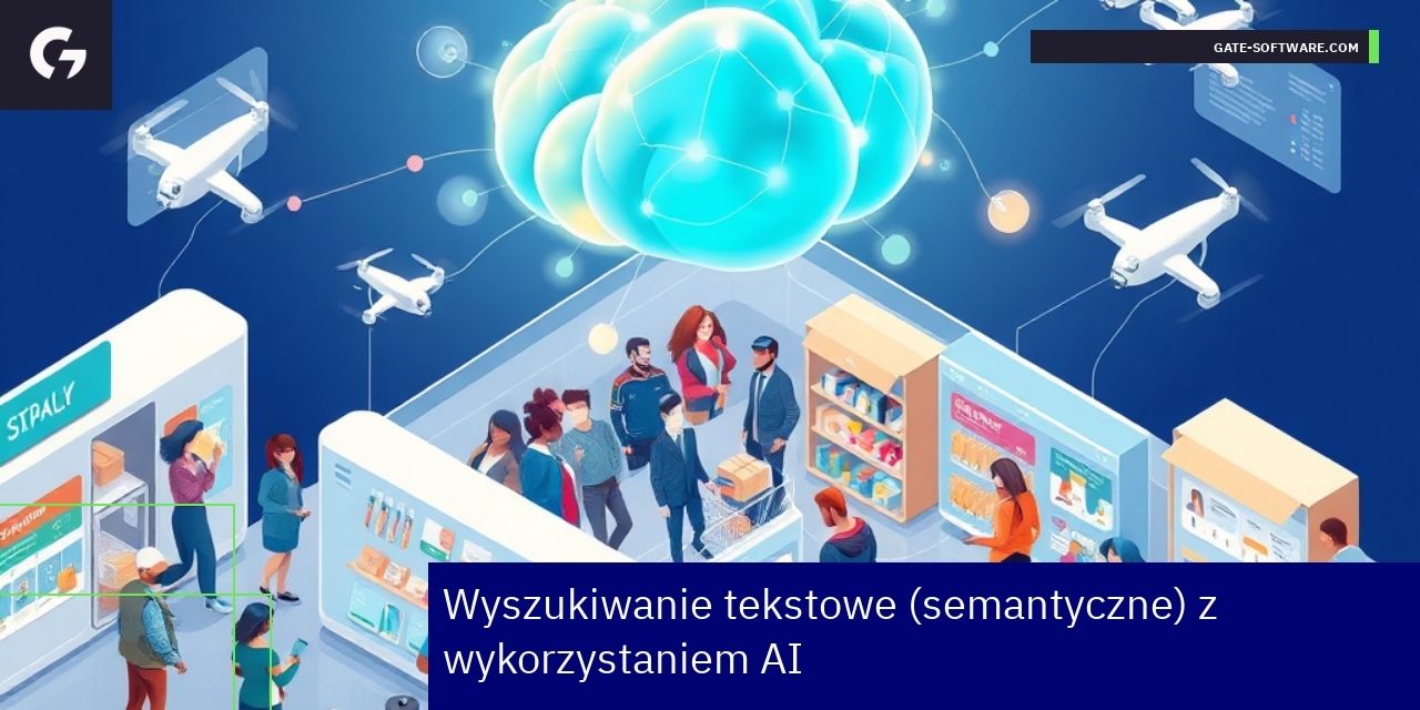 Schemat ilustrujący semantyczne wyszukiwanie AI