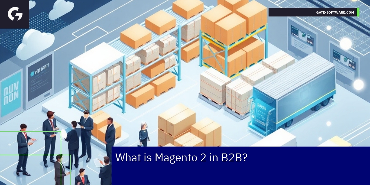 Diagram showing Magento 2 B2B features and processes