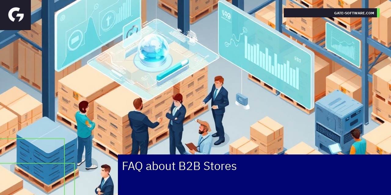 Key Insights on B2B Stores and Platforms Diagram illustrating B2B platform features and marketing aspects