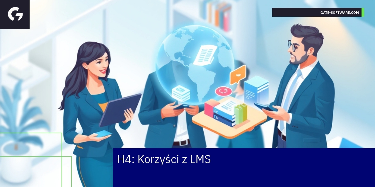 Schemat LMS z użytkownikami i zasobami edukacyjnymi