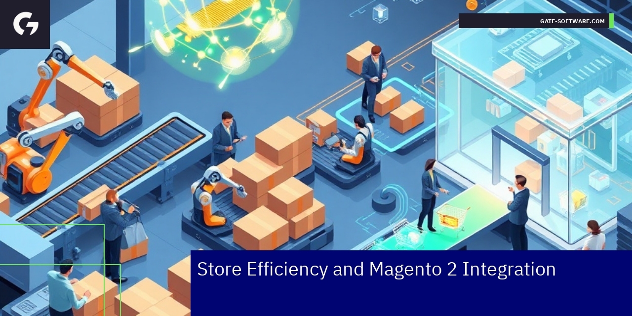 Diagram showing Magento integration and automation process