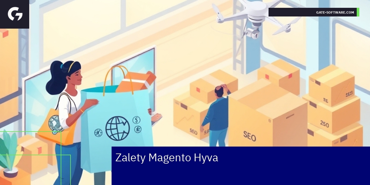 Ekran sklepu internetowego z opisem funkcji Magento Hyva
