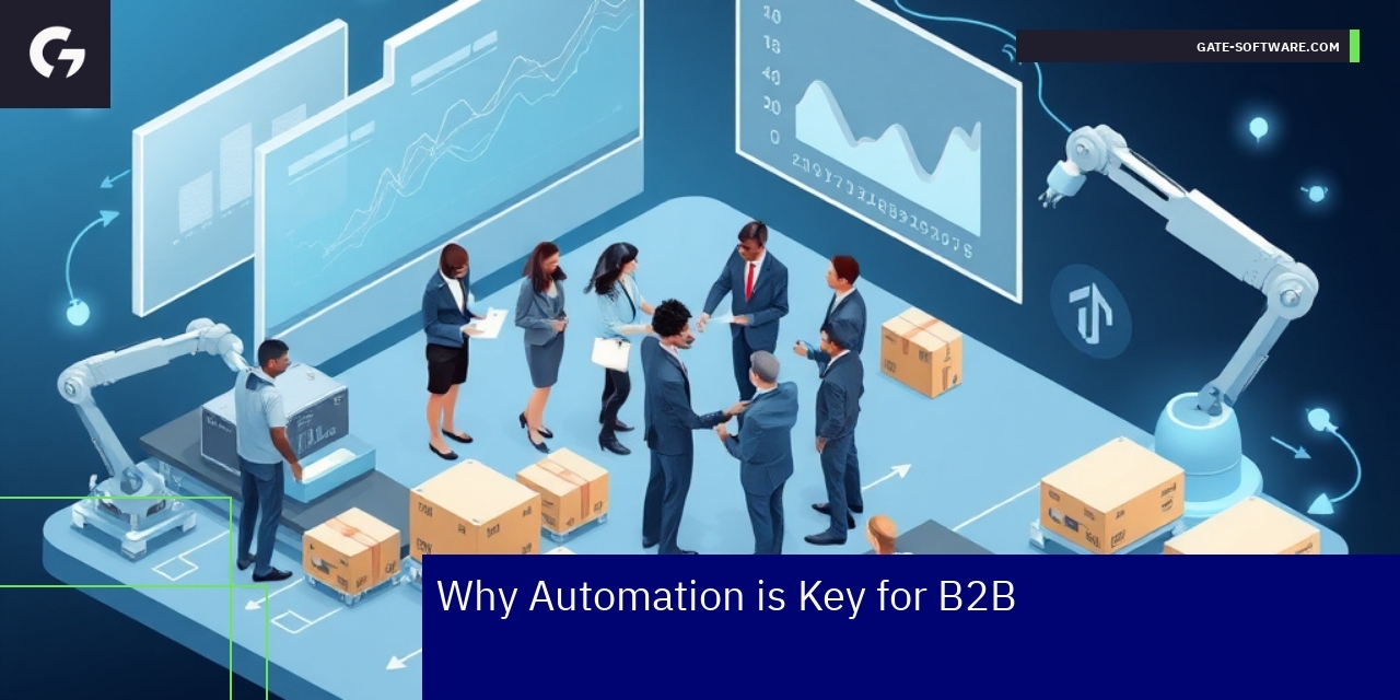 Illustration of B2B automation processes and Magento 2 platform