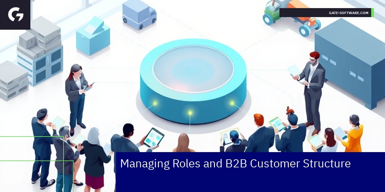 Effective Role Management in B2B Customer Service Diagram illustrating B2B role management and AI integration
