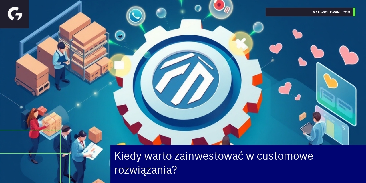 Schemat przedstawiający zalety i wady rozwiązań Magento