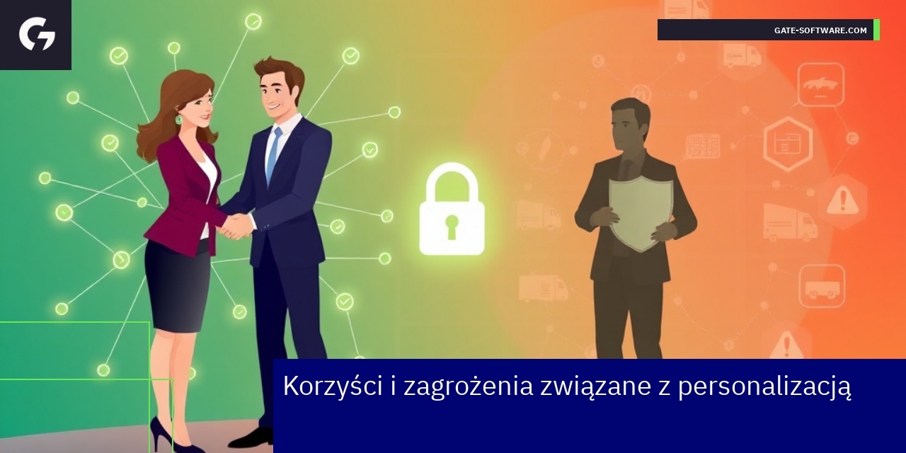 Grafika pokazująca korzyści i zagrożenia personalizacji