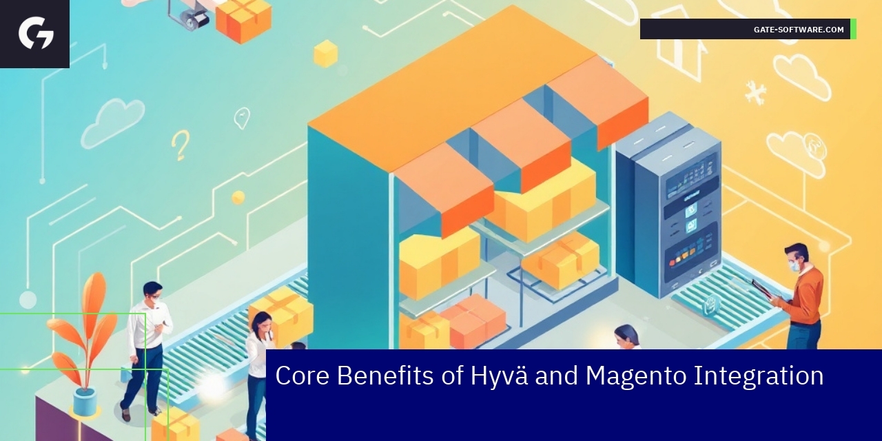 Hyvä Integration Benefits and Performance Insights Diagram showing Hyvä and Magento integration benefits