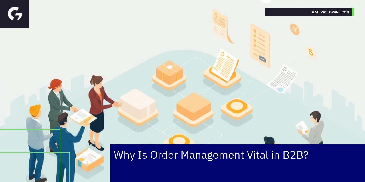 Diagram showing B2B order automation and key metrics