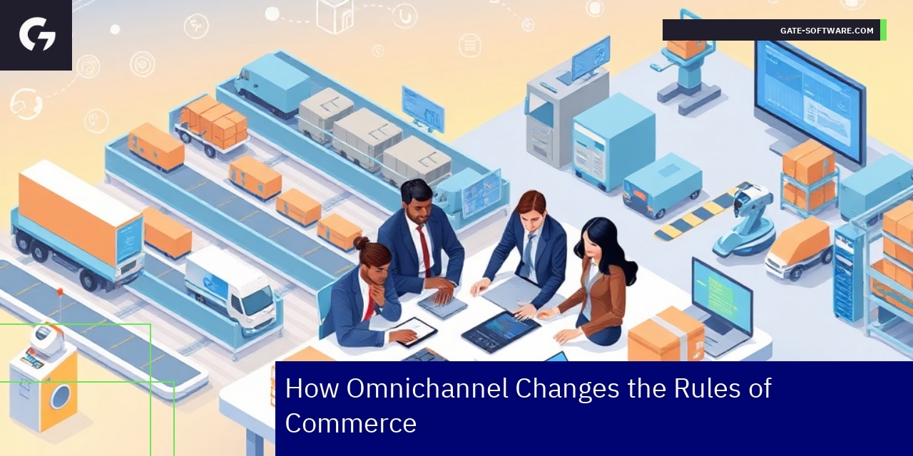 Illustration of omnichannel commerce and Magento 2 features