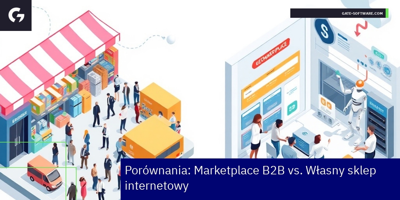 Schemat zalet i wad marketplace oraz sklepu B2B