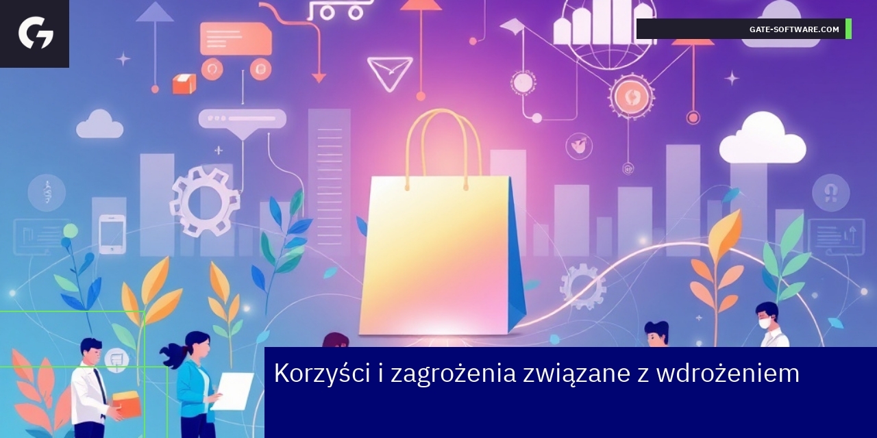 Schemat korzyści i zagrożeń wdrożenia Magento 2