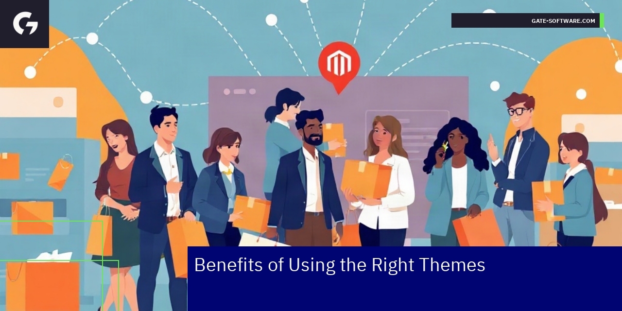 Illustration of Magento 2 store themes and benefits