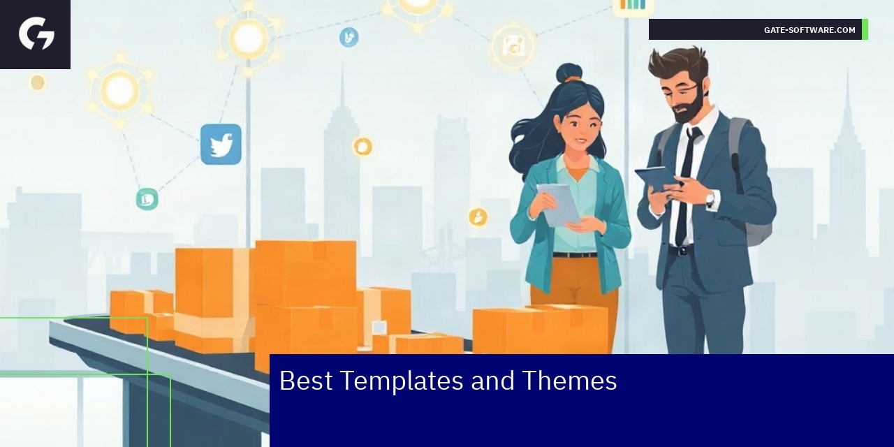 Optimized Magento Themes for Social Media Modern Magento theme integrating social media icons