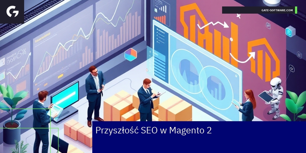 Ilustracja rozwoju SEO w Magento 2 dla e-commerce
