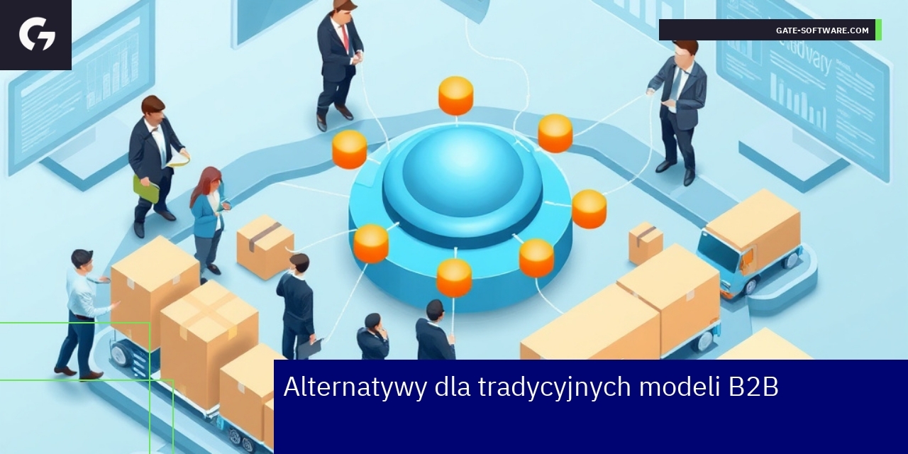Alternatywne modele sprzedaży B2B i integracja technologii Schemat połączenia modeli B2B, e-commerce i technologii