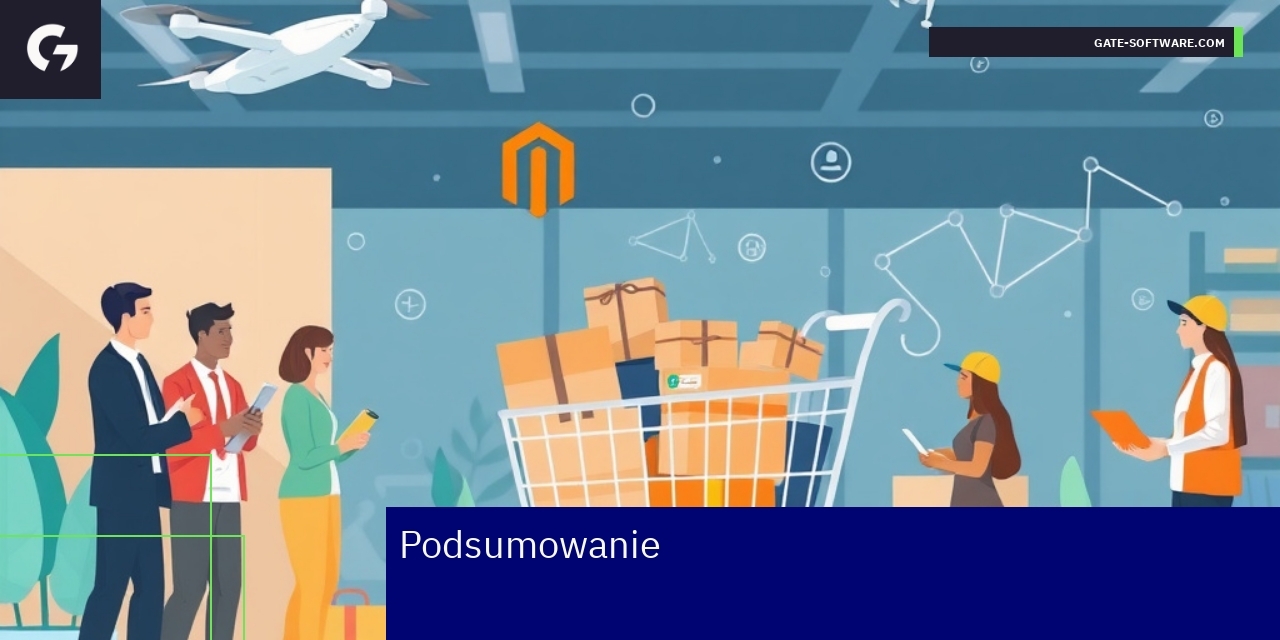Grafika prezentująca rozwój e-commerce z Magento 2