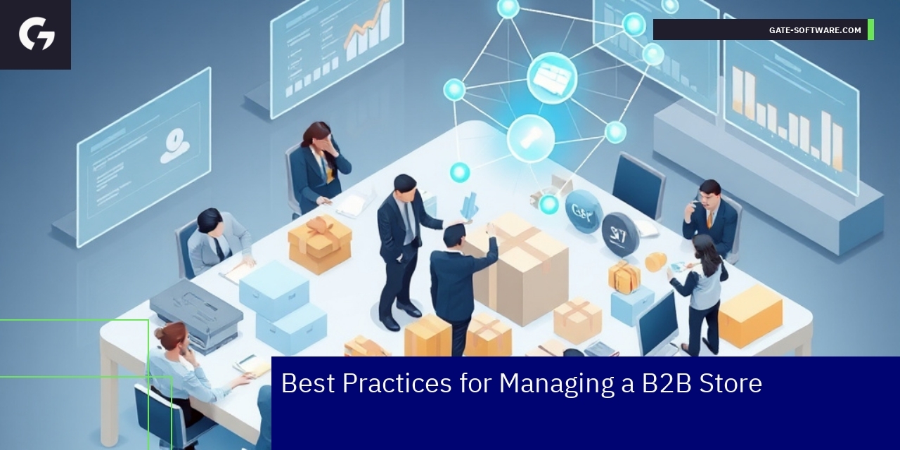 Illustration of B2B store software and order management