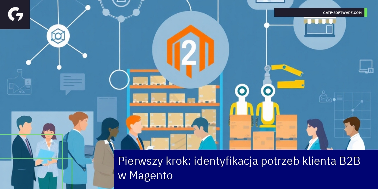 Diagram przedstawiający zarządzanie klientami B2B w Magento