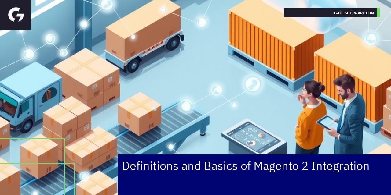 Diagram showing Magento 2 integration with business systems