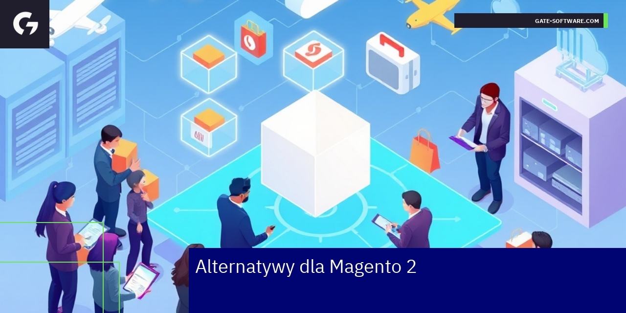 Porównanie platform e-commerce Magento 2 i alternatywy Logotypy Magento 2 WooCommerce Shopify PrestaShop OpenCart