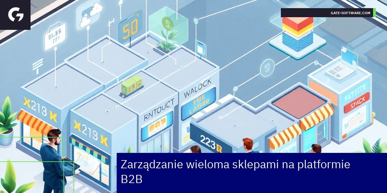 Schemat zarządzania sklepami B2B i integracji systemów