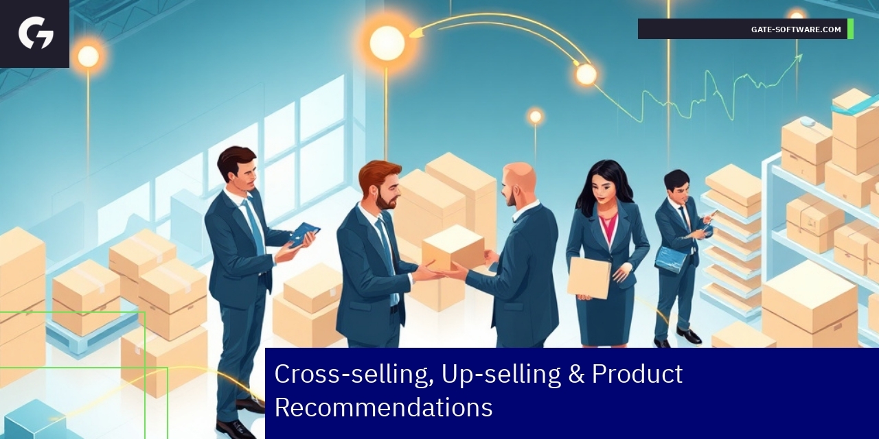 B2B sales strategy icons with product recommendations