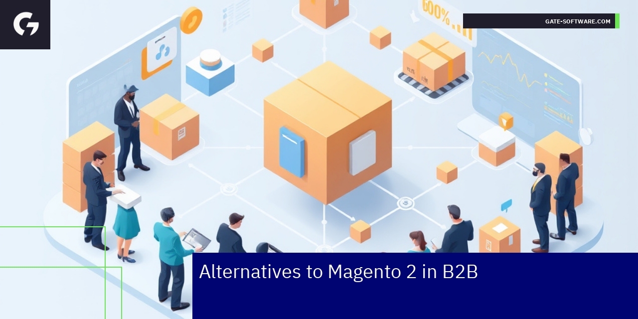 E-commerce platform icons with B2B workflow symbols