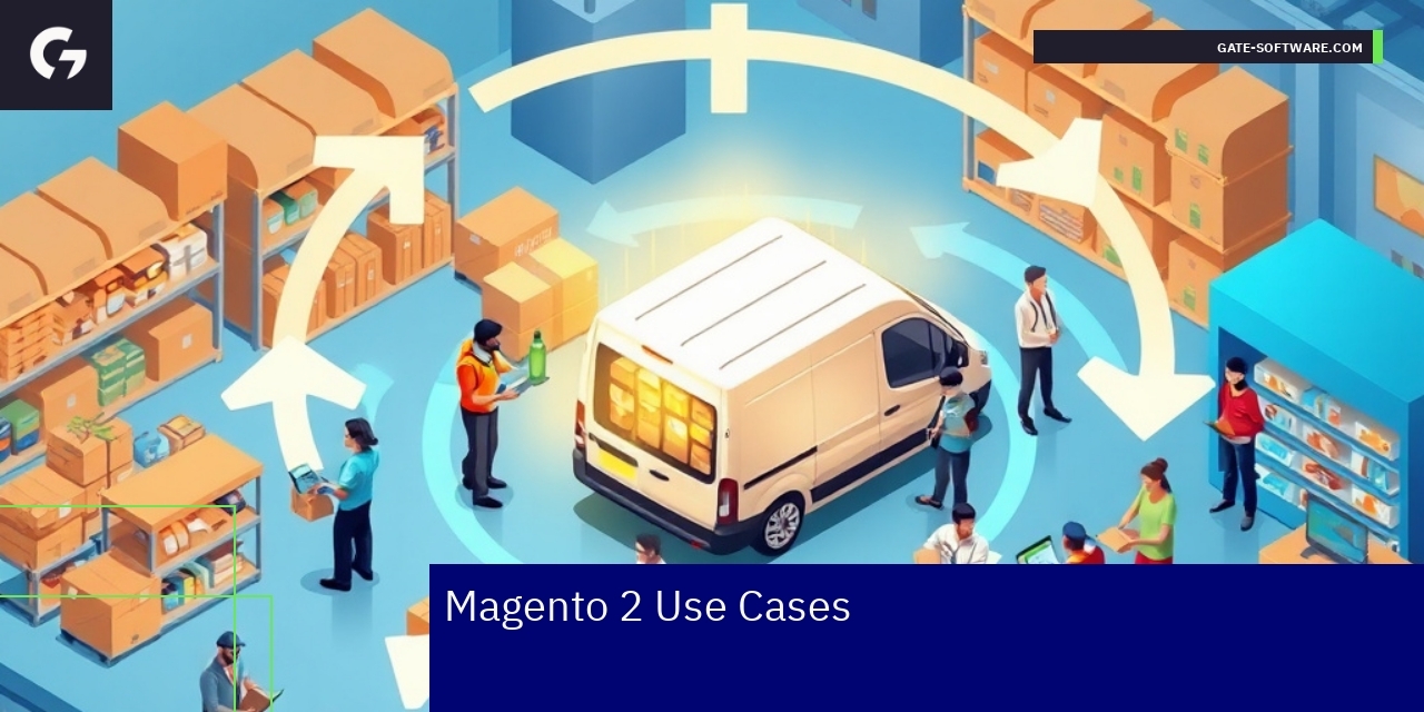 Diagram showing Magento 2 e-commerce features
