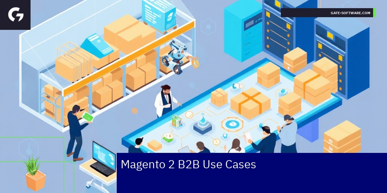 Diagram showing Magento 2 B2B platform features