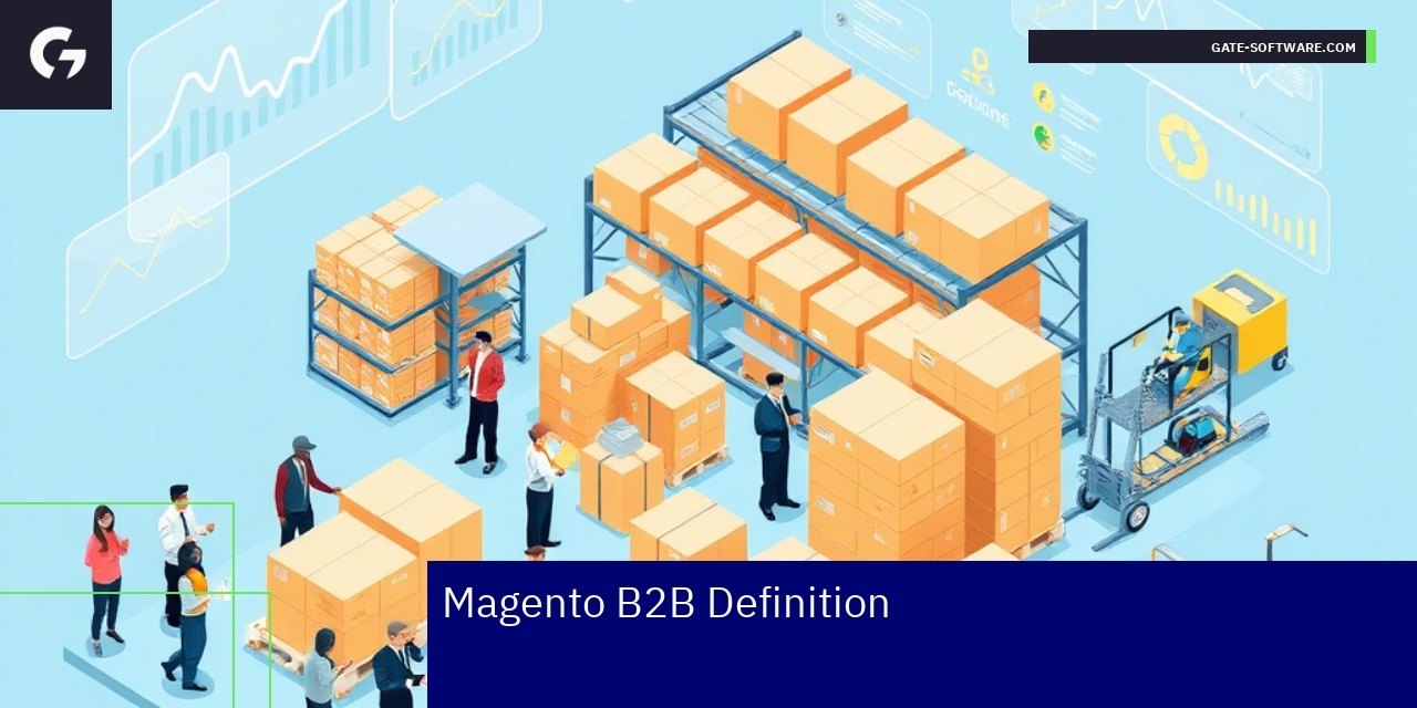 Magento B2B Platform Capabilities Overview Diagram showing Magento B2B features and benefits