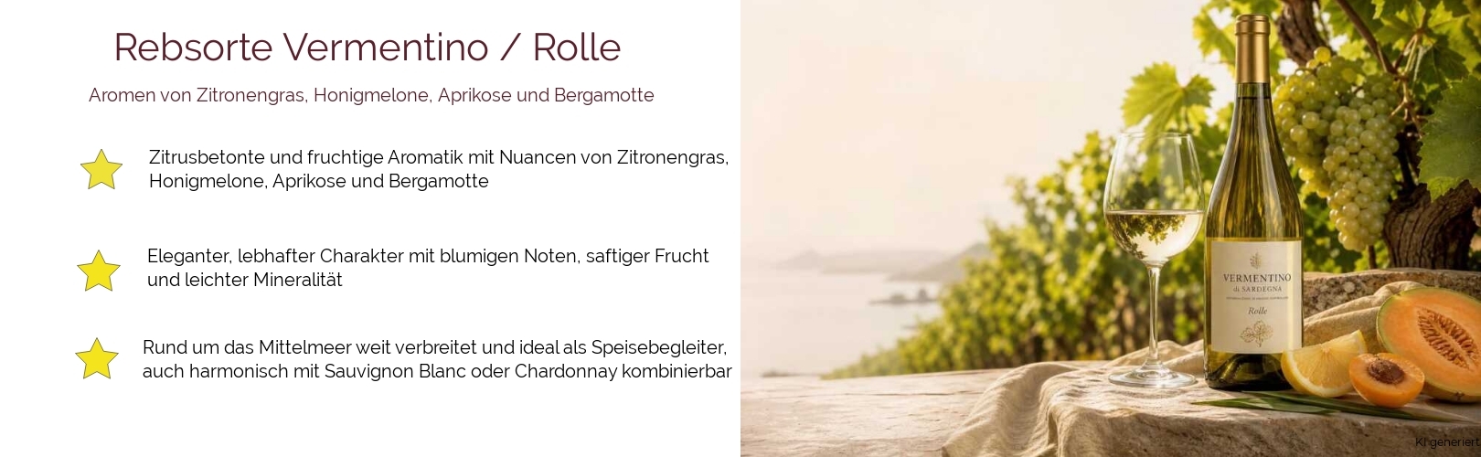Wein & Spirituosen - Rebsorte Vermentino / Rolle