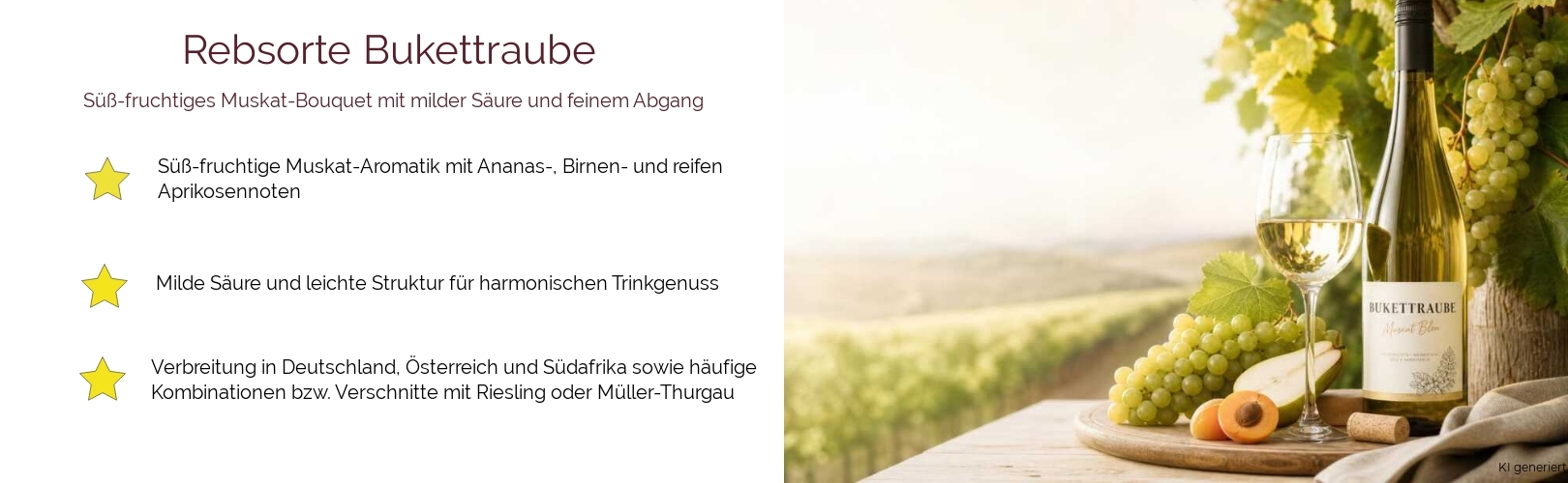 Wein & Spirituosen - Rebsorte Bukettraube