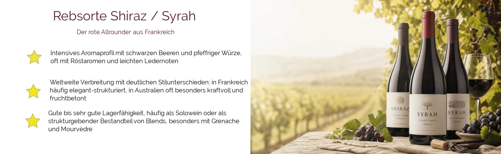 Wein & Spirituosen - Rebsorte Shiraz / Syrah