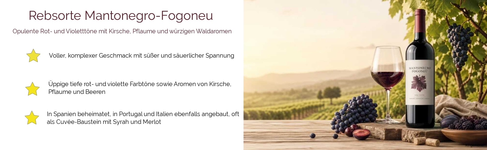 Wein & Spirituosen - Rebsorte Mantonegro-Fogoneu