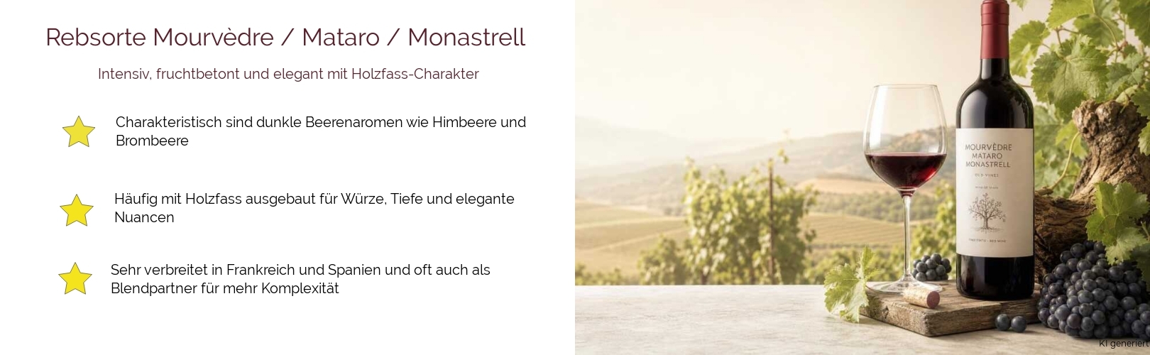 Wein & Spirituosen - Rebsorte Mourvèdre / Mataro / Monastrell
