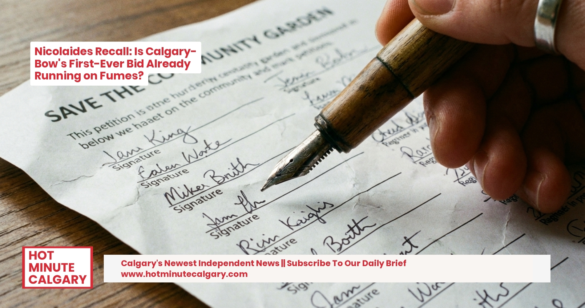 Nicolaides Recall: Is Calgary-Bow's First-Ever Bid Already Running on Fumes?