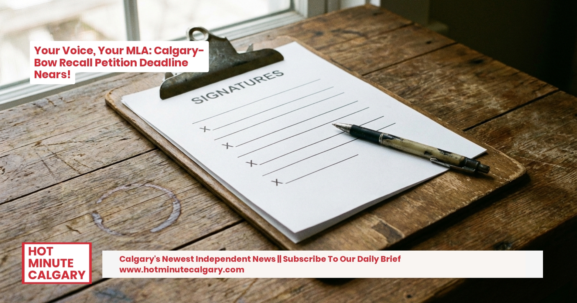 Your Voice, Your MLA: Calgary-Bow Recall Petition Deadline Nears!